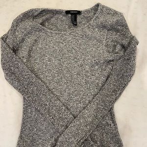 forever 21 tight grey knit long sleeve